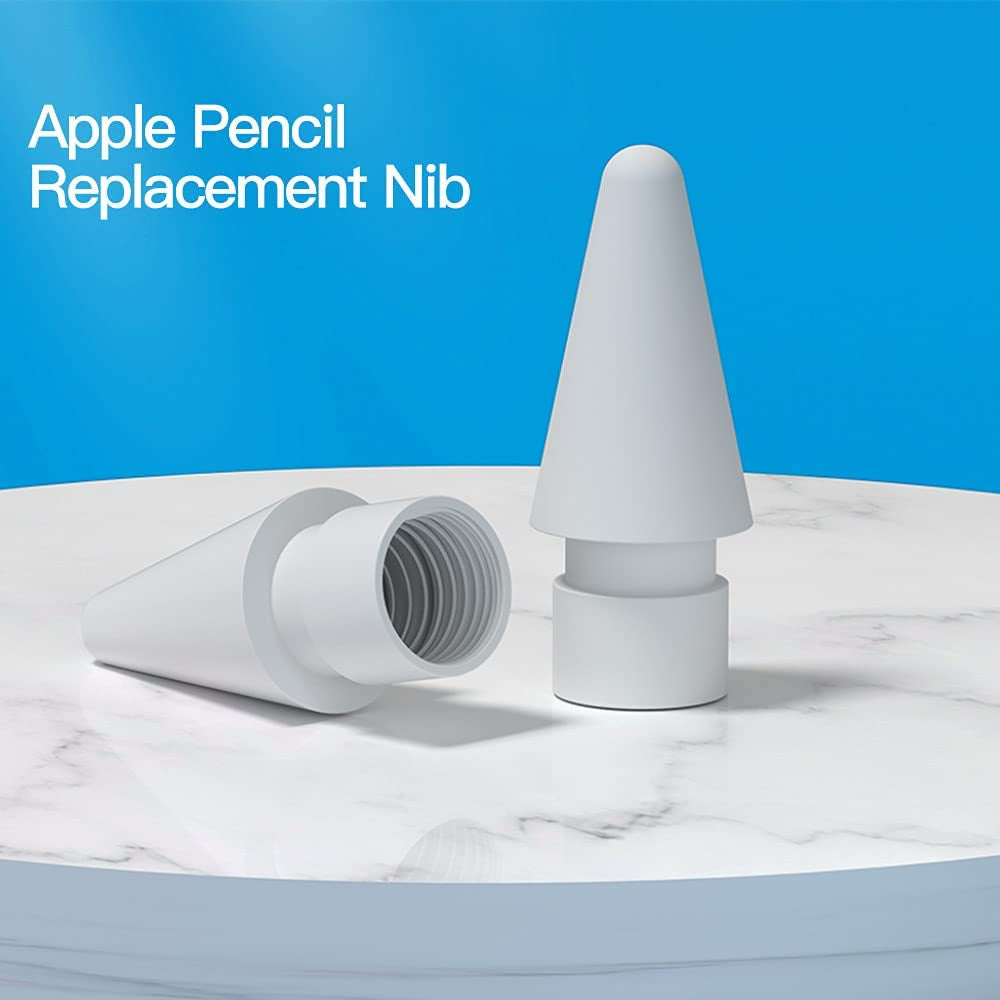 Compatible with Apple Pencil Tip and Apple Pencil (2Nd Generation) Tips,Replacement Color Ipencil Nibs 6 Pack (White)
