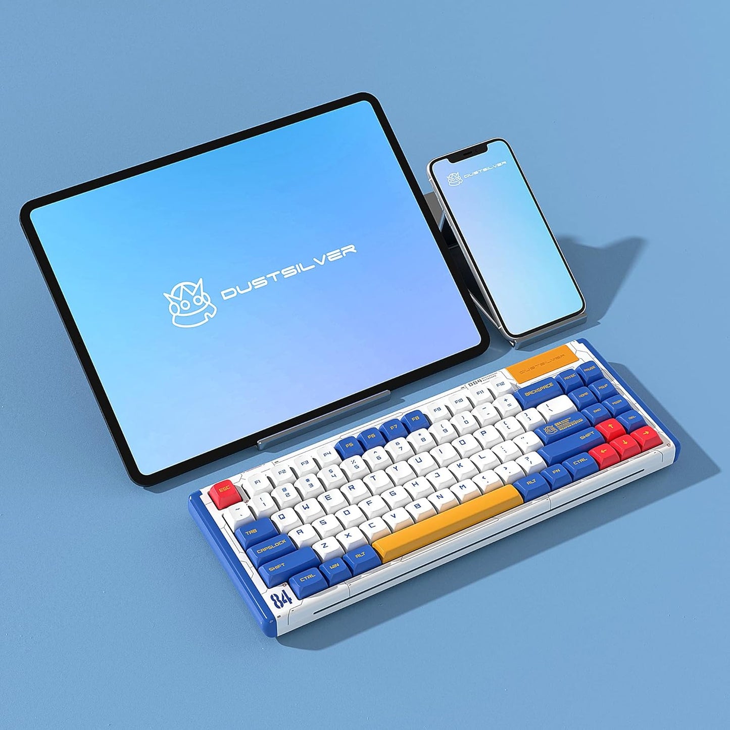 D84 Wireless 75% Mechanical Keyboard with RGB, Hot Swappable, Bluetooth/2.4G/Type-C Connection, Gateron Red Switches for Smooth Typing