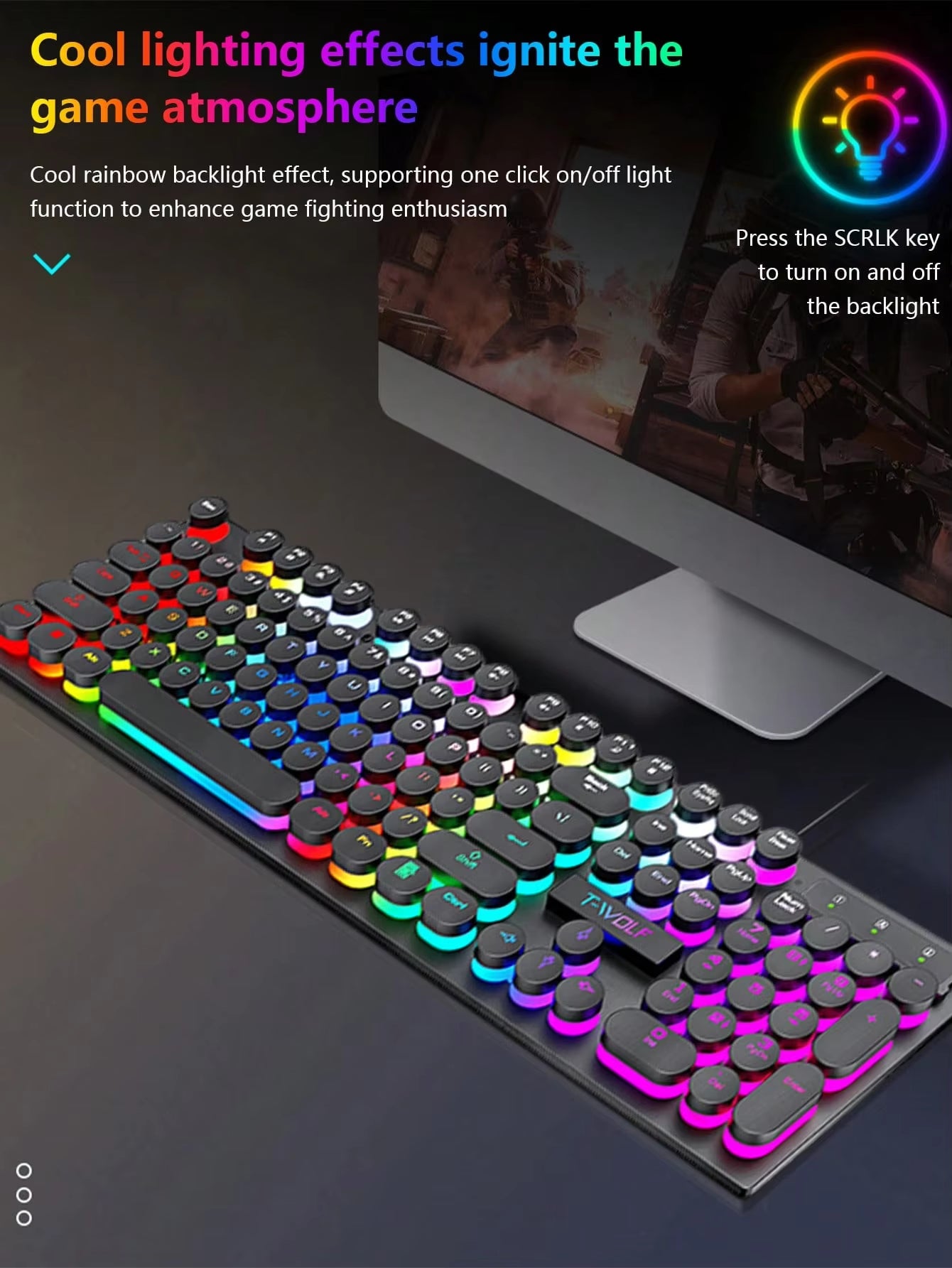 Cool Luminous Electronic Sports Game Keyboard, Desktop Computer Notebook Wired Mechanical Keyboard