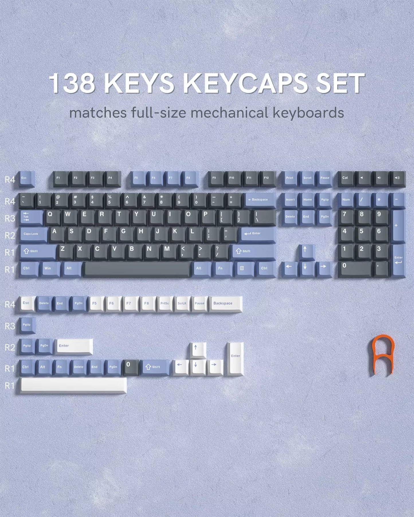 168 Keys Double Shot PBT Keycap Custom WOB Keycap Cherry Profile Keyboard Keycaps for Cherry Gateron MX Switches Gaming Keyboard