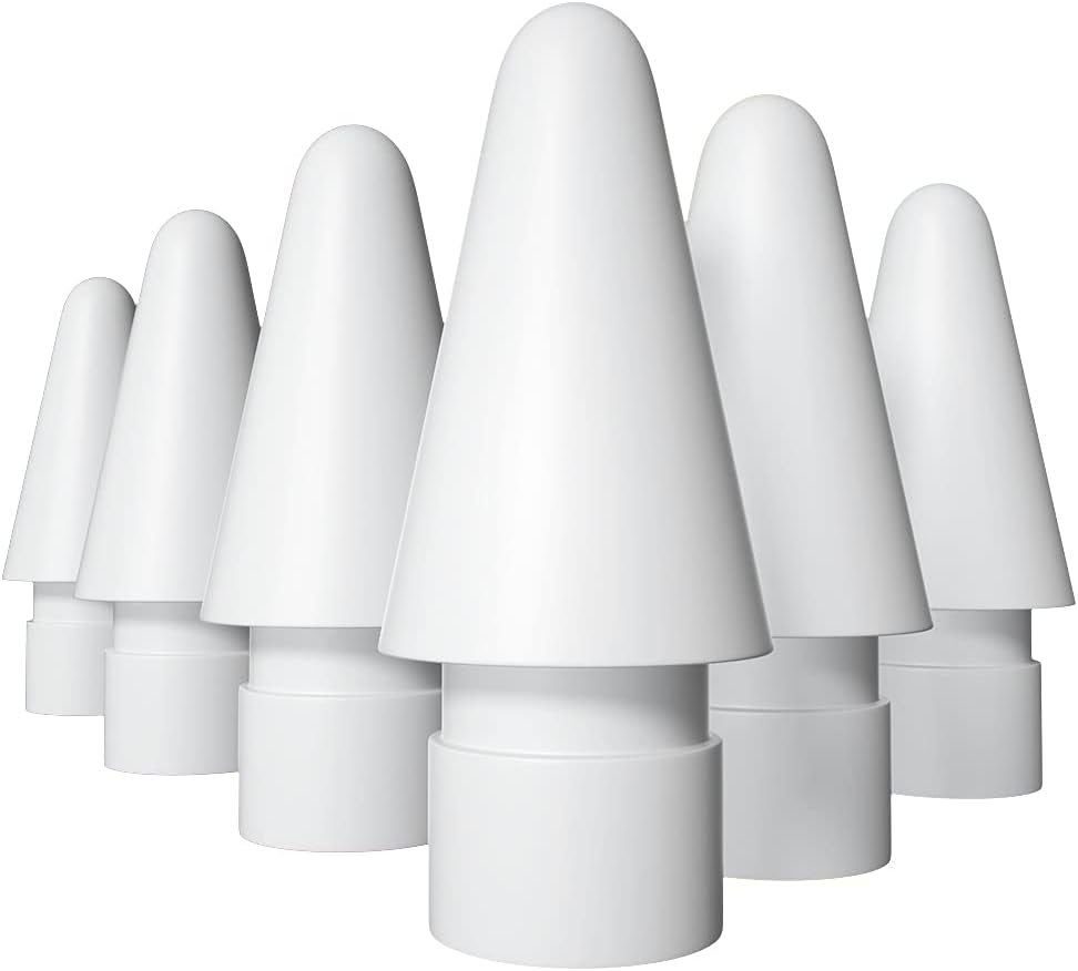 Compatible with Apple Pencil Tip and Apple Pencil (2Nd Generation) Tips,Replacement Color Ipencil Nibs 6 Pack (White)