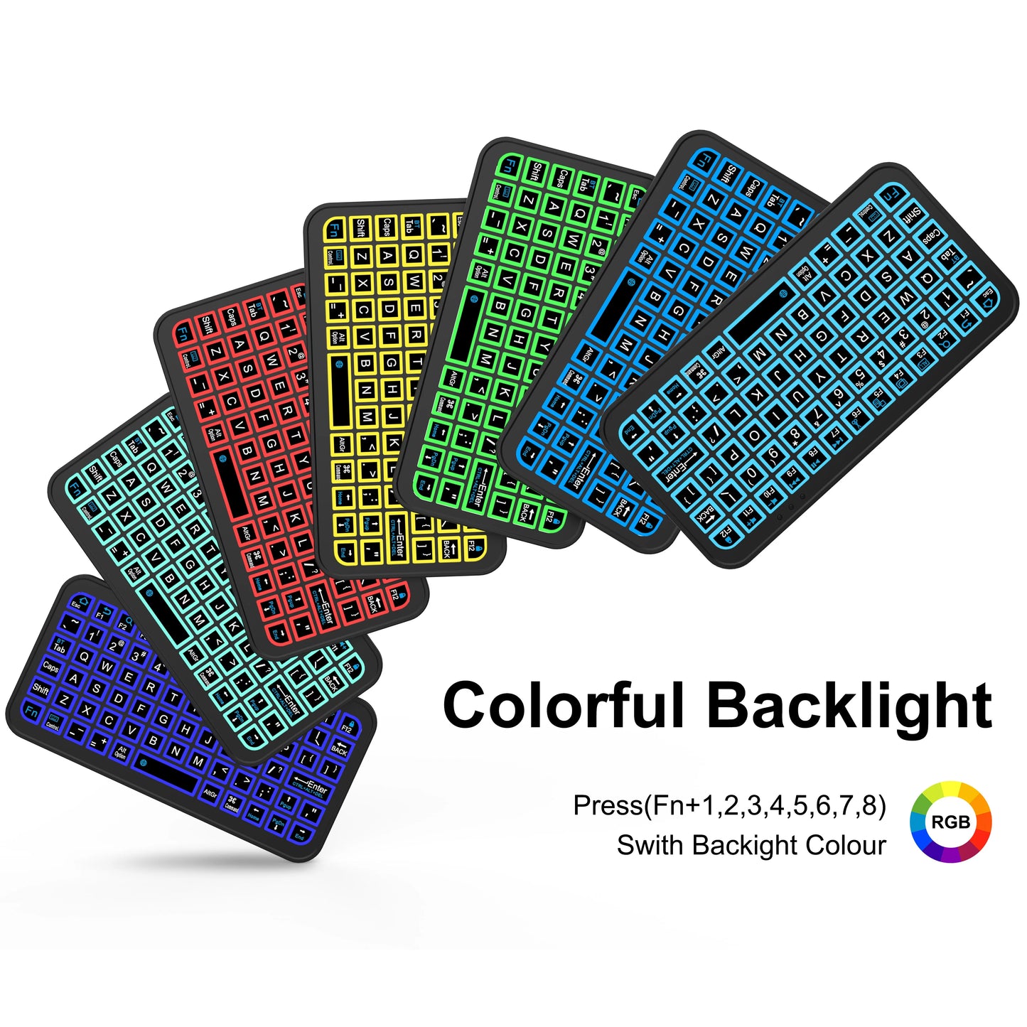Bluetooth Wireless Keyboard for Tablet Phone Ipad Keyboard with Backlit Rechargeable Keyboard Mouse for IOS Android Window