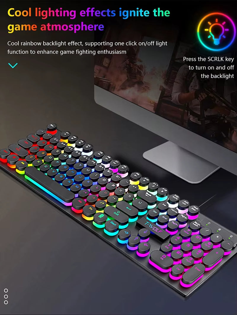 Cool Luminous Electronic Sports Game Keyboard, Desktop Computer Notebook Wired Mechanical Keyboard