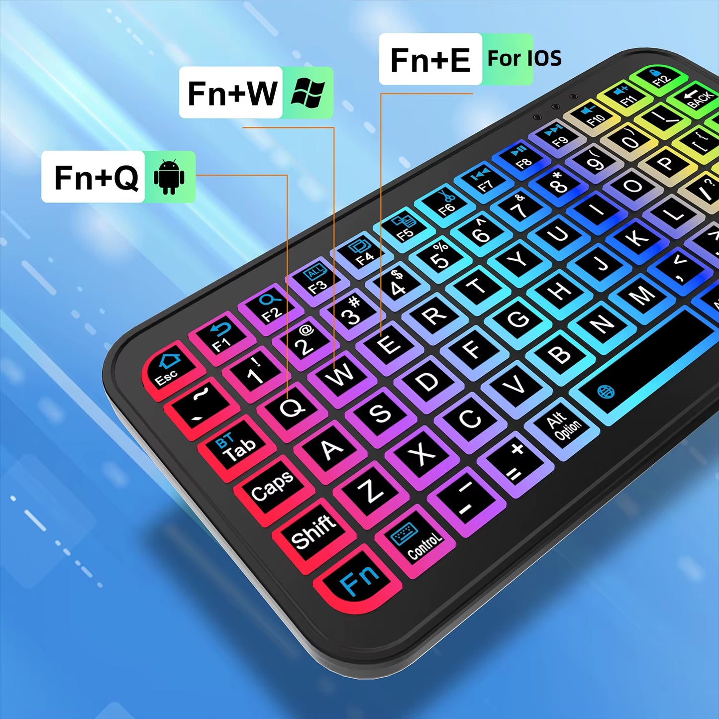 Bluetooth Wireless Keyboard for Tablet Phone Ipad Keyboard with Backlit Rechargeable Keyboard Mouse for IOS Android Window