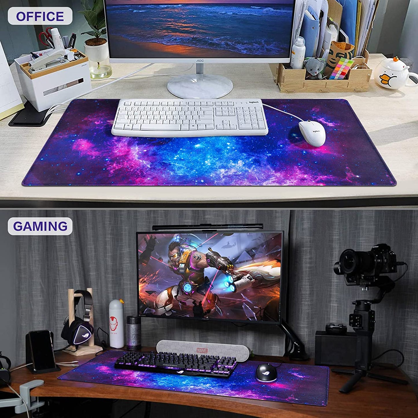 Gaming Mouse Pad, Large Extended Mousepad Big Computer Desk Mat for Keyboard and Mousefor Home Office Gaming Work 31.5X15.7Inch