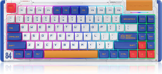 D84 Wireless 75% Mechanical Keyboard with RGB, Hot Swappable, Bluetooth/2.4G/Type-C Connection, Gateron Red Switches for Smooth Typing