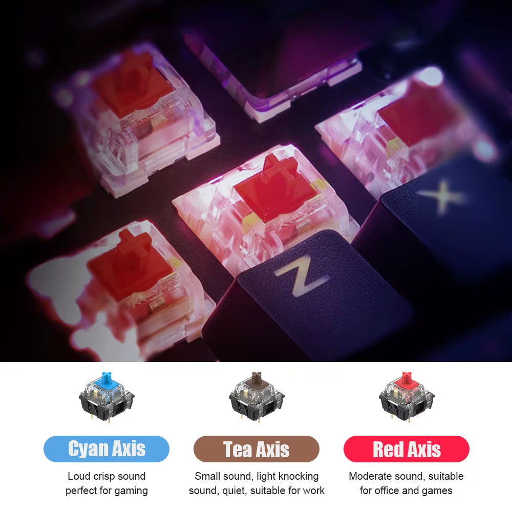 Mechanical Keyboard 61 Keys Blue Switch Red Switch Brown Switch Hot Swap Keyboard Office Accessories Gaming Keyboard