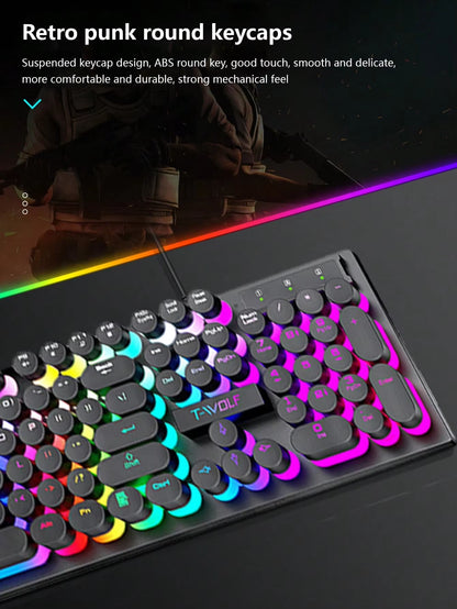 Cool Luminous Electronic Sports Game Keyboard, Desktop Computer Notebook Wired Mechanical Keyboard