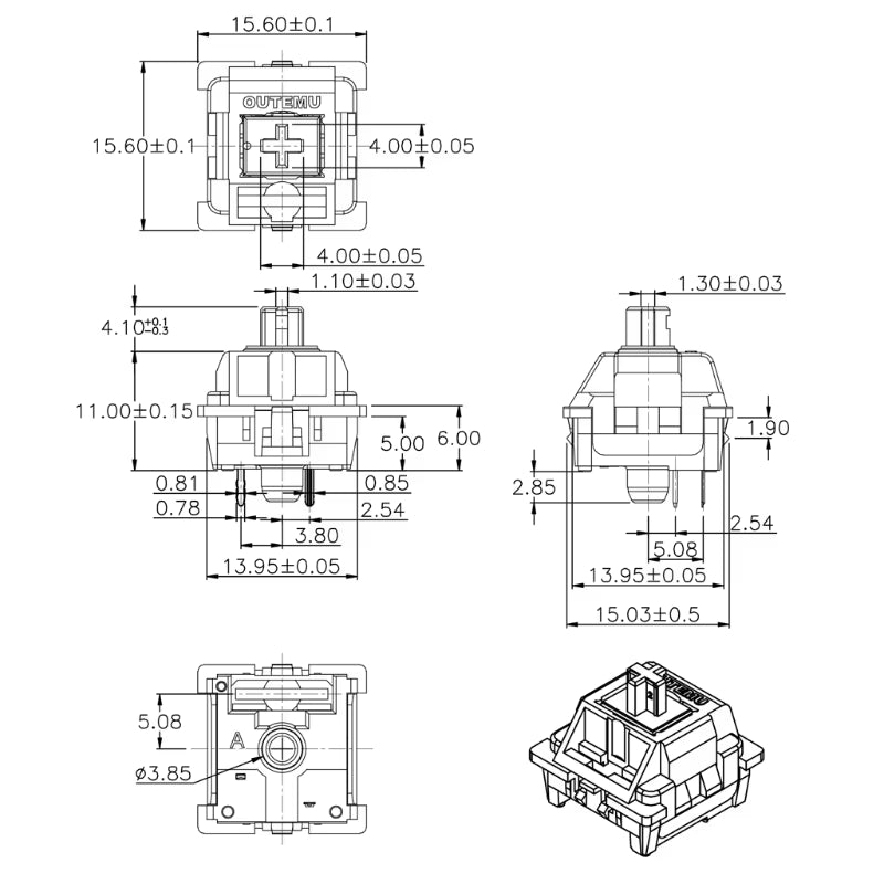 10 ieces Keyboard Relacement arts Comatible for Cherry MX Gateron Mechanical Keyboard SMD LED Switches 3in Durable 85DD