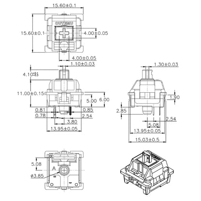 10 ieces Keyboard Relacement arts Comatible for Cherry MX Gateron Mechanical Keyboard SMD LED Switches 3in Durable 85DD