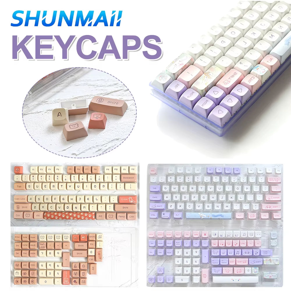 133/144 Keys/Set Mechanical Keyboard Keycaps Dye Sublimation Key Caps DIY Layout Replacement for Mechanical Keyboard Accessories