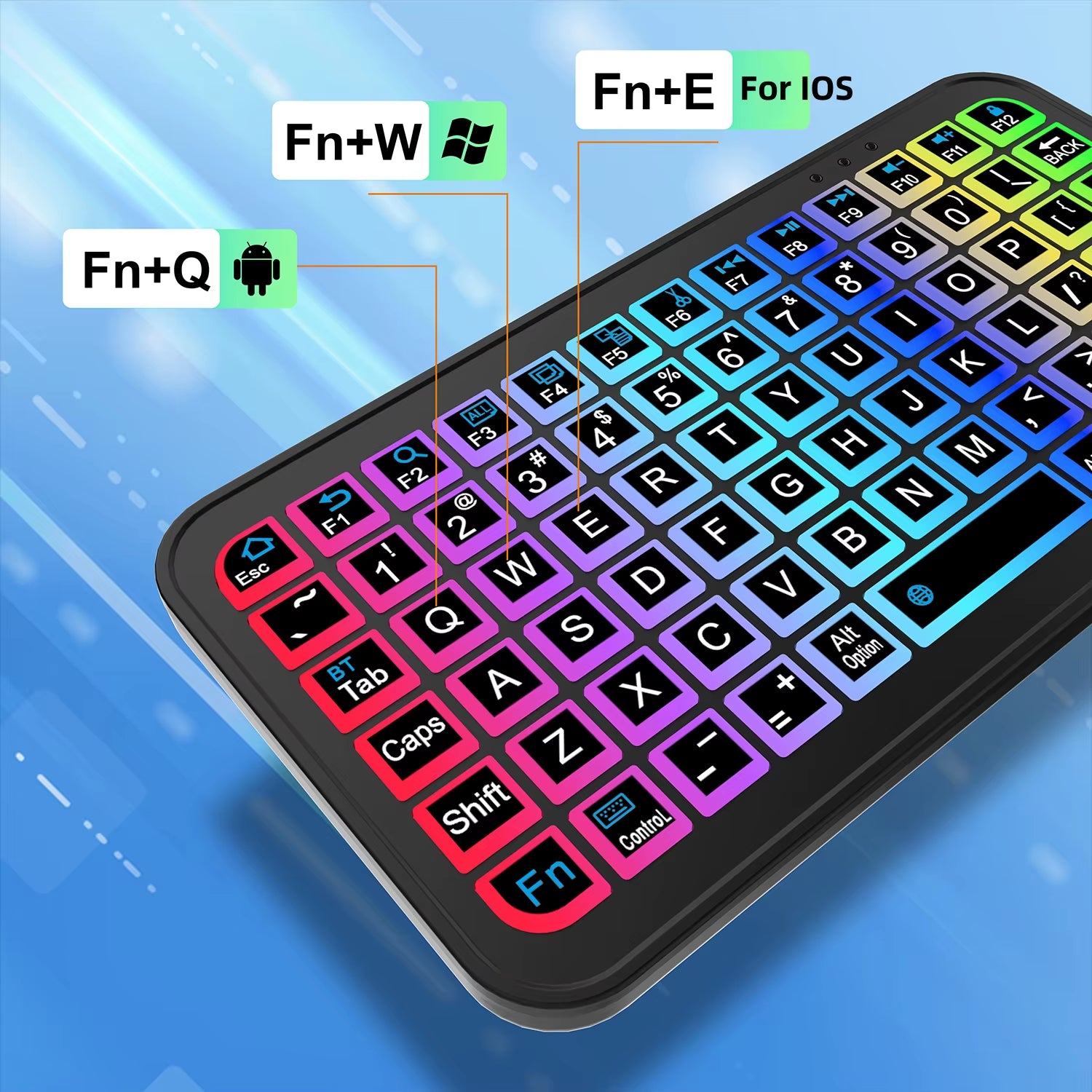 Bluetooth Wireless Keyboard for Tablet Phone Ipad Keyboard with Backlit Rechargeable Keyboard Mouse for IOS Android Window