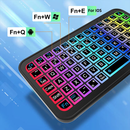 Bluetooth Wireless Keyboard for Tablet Phone Ipad Keyboard with Backlit Rechargeable Keyboard Mouse for IOS Android Window